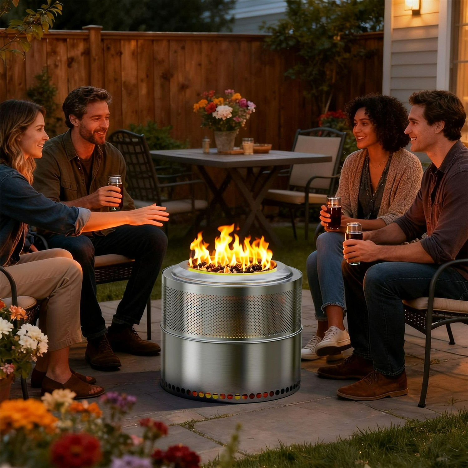 Outdoor Camping Wood Stove - 50 CM Smokeless Camping Fire Pit