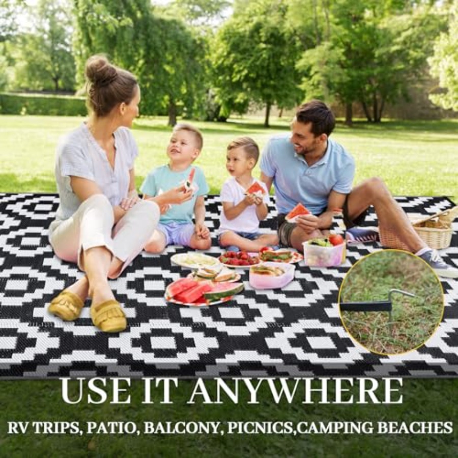 Outdoor Camping Rugs 9X18 - Outdoor Plastic Straw Rug 9x18 for