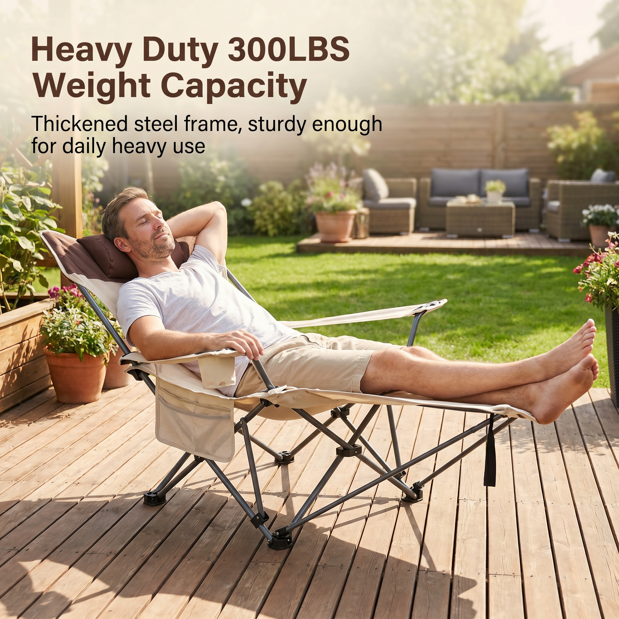 Outdoor Camping Lounge Chairs - Folding Outdoor Recliner Lounge Chair with