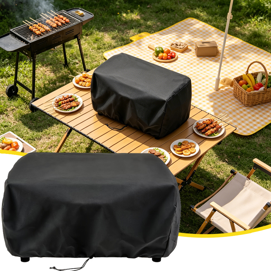 Outdoor Camping Furniture - 1pc Black Oven Protective Cover with
