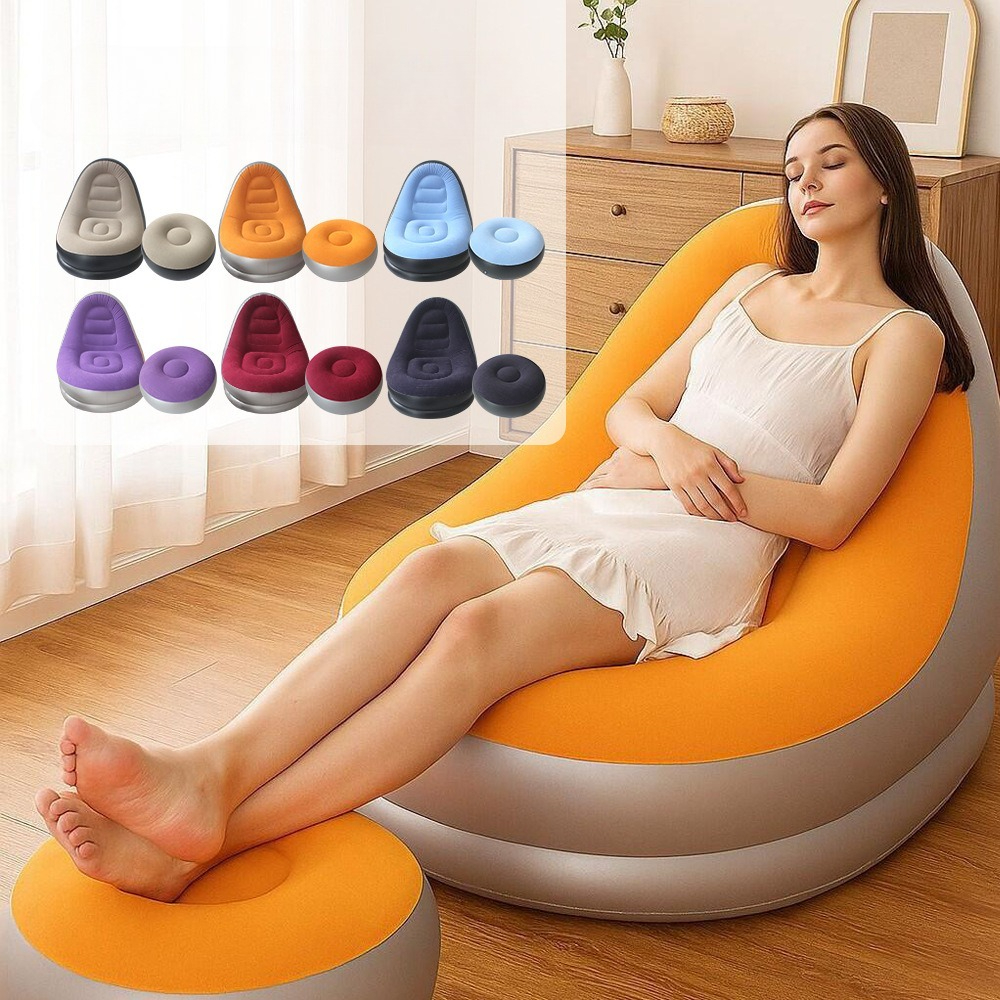 Outdoor Camping Lounge Chairs - Inflatable Recliner Foldable Indoor Outdoor Air