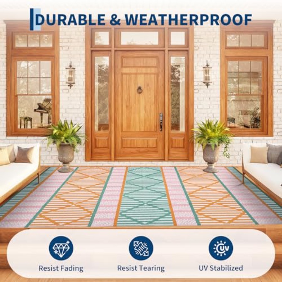Outdoor patio rug for backyard - Outdoor Camping Rugs 9X18 리뷰 및 가격