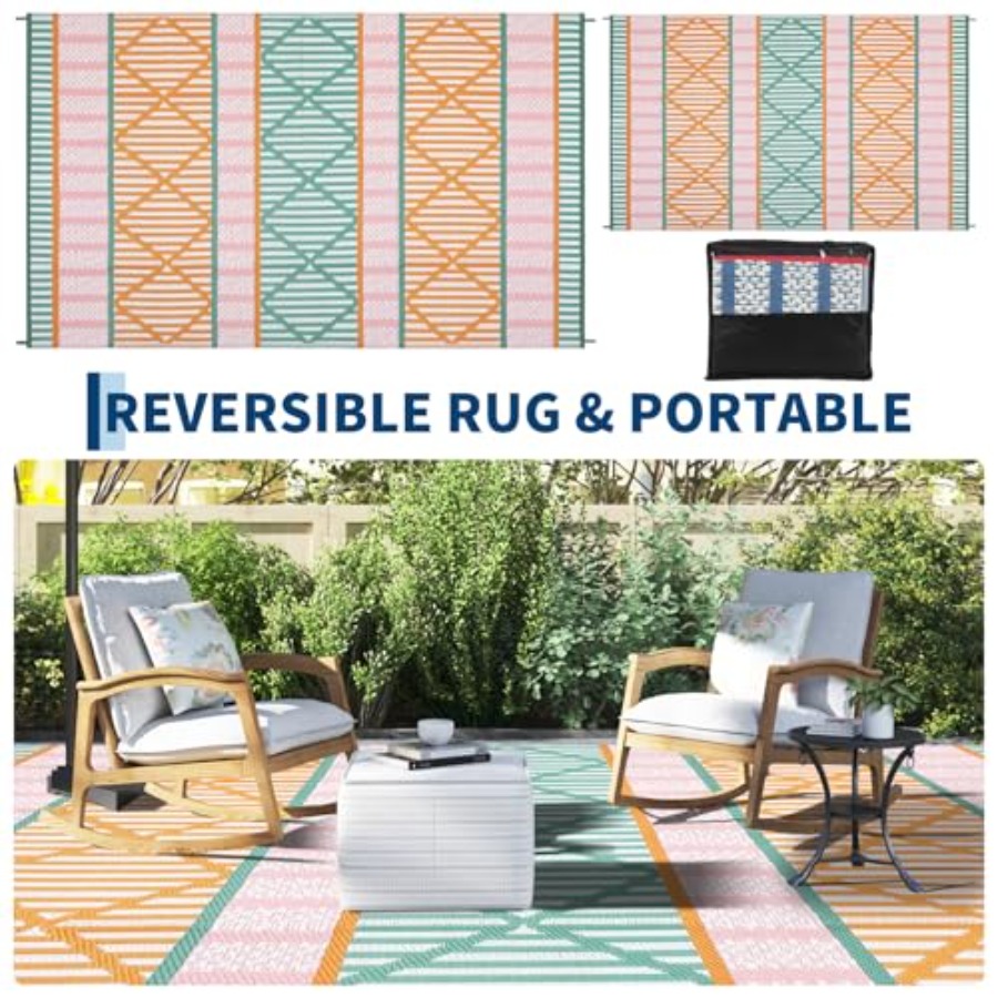 Outdoor patio rug for backyard - Outdoor Camping Rugs 9X18 리뷰 및 가격