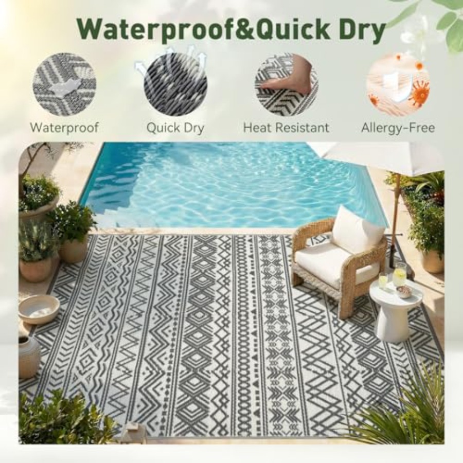 Outdoor patio rug for RV campi - Outdoor Camping Rugs 9X18 리뷰 및 가격
