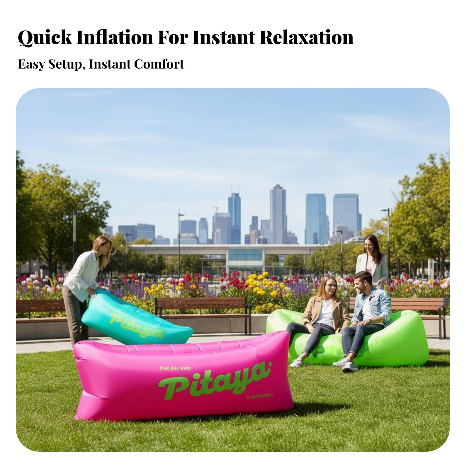 Air-Filled Lounger Easy to Inf - Outdoor Camping Furniture 리뷰 및 가격