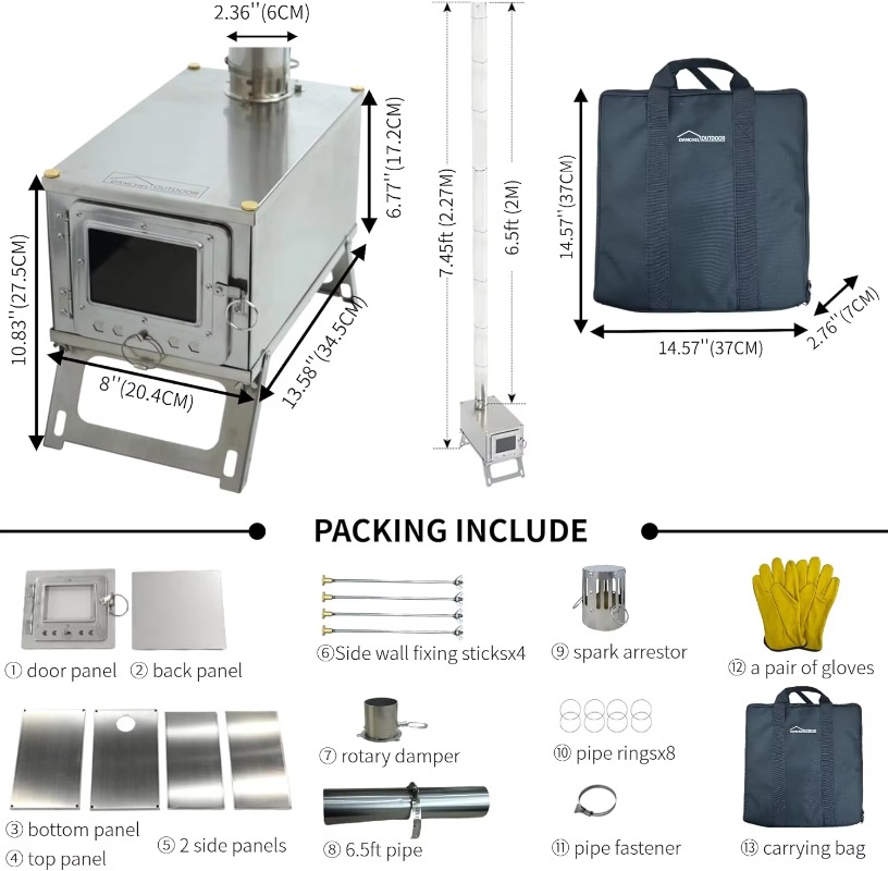 【Popular】DANCHEL S1 Foldable T - Outdoor Camping Wood Stove 리뷰 및 가격