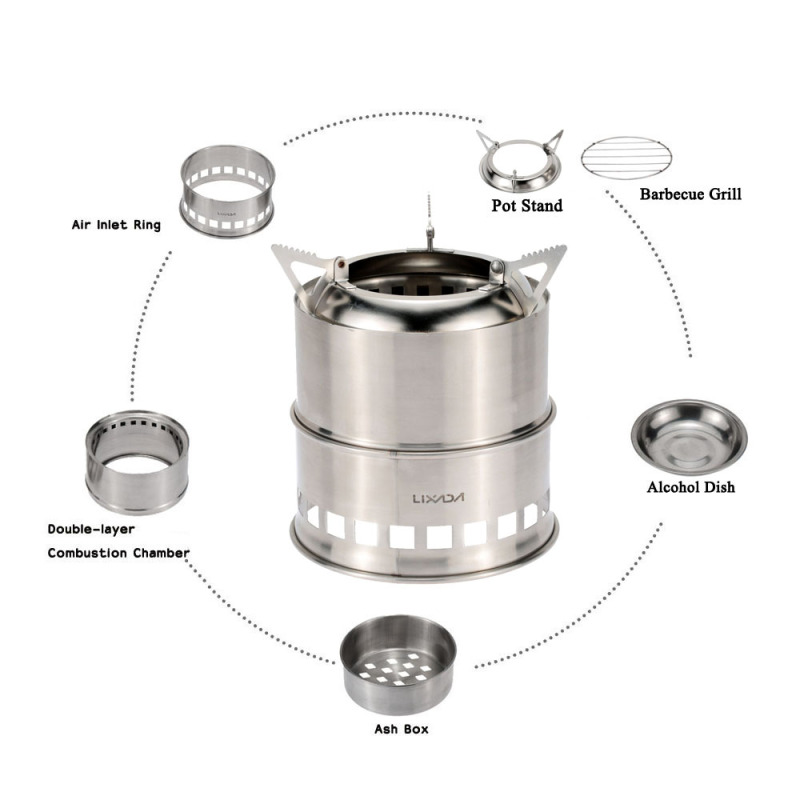 Lixada Stainless Steel Wood St - Outdoor Camping Wood Stove 리뷰 및 가격