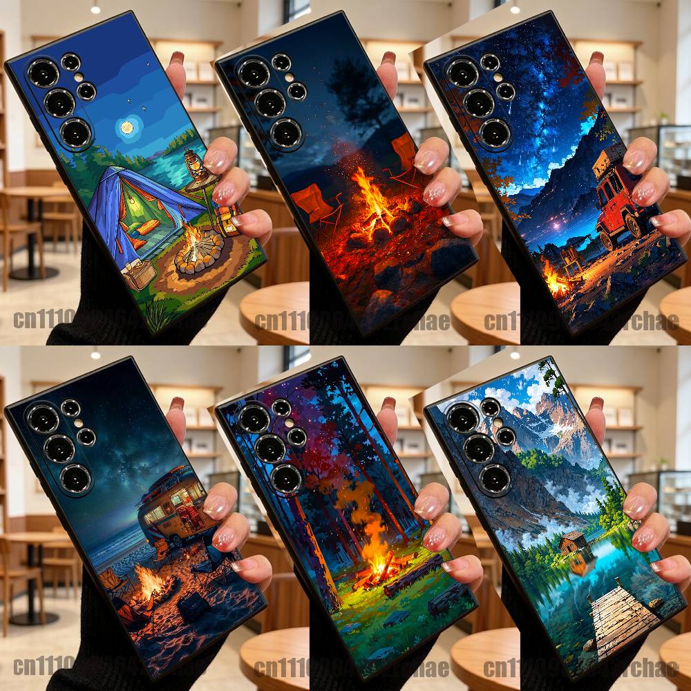 For Outdoor Camping Bonfire Wa - Outdoor Camping Wallpaper 리뷰 및 가격