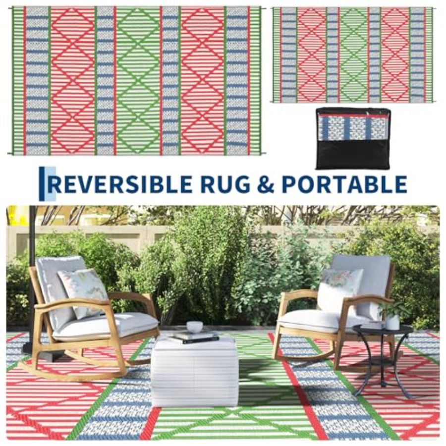 Outdoor patio rug for backyard - Outdoor Camping Rugs 9X18 리뷰 및 가격