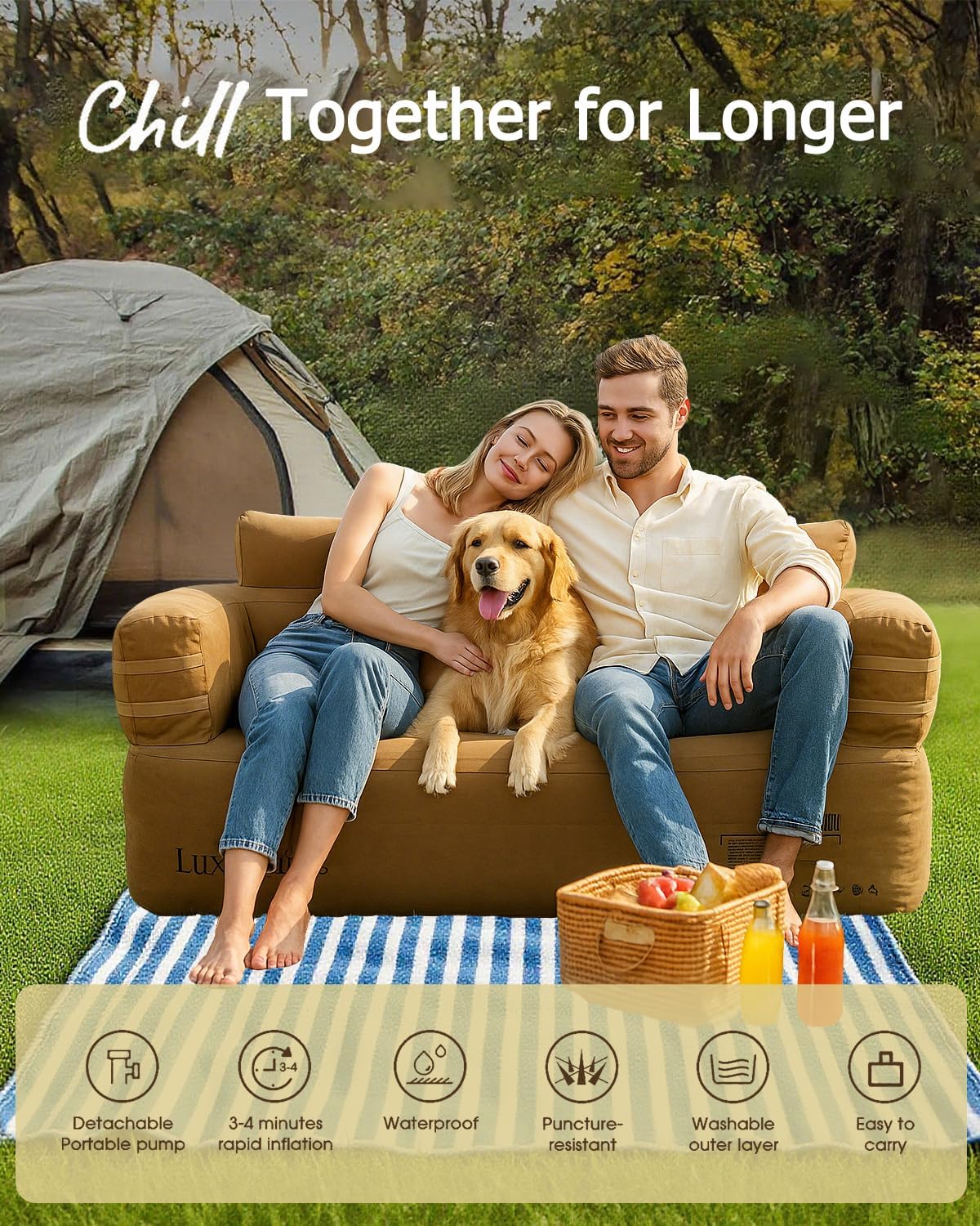 Portable Inflatable Couch for  - Outdoor Camping Furniture 리뷰 및 가격