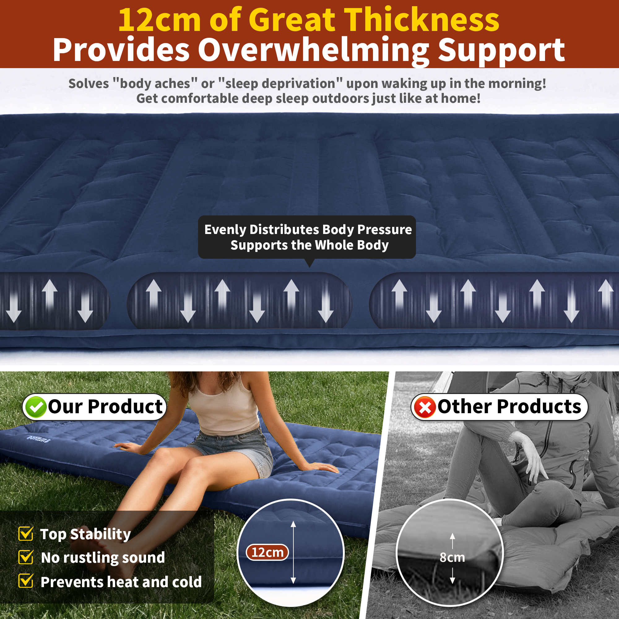 MAPLEAF 12cm Air Mattress Camp - Outdoor Camping Quilt 리뷰 및 가격