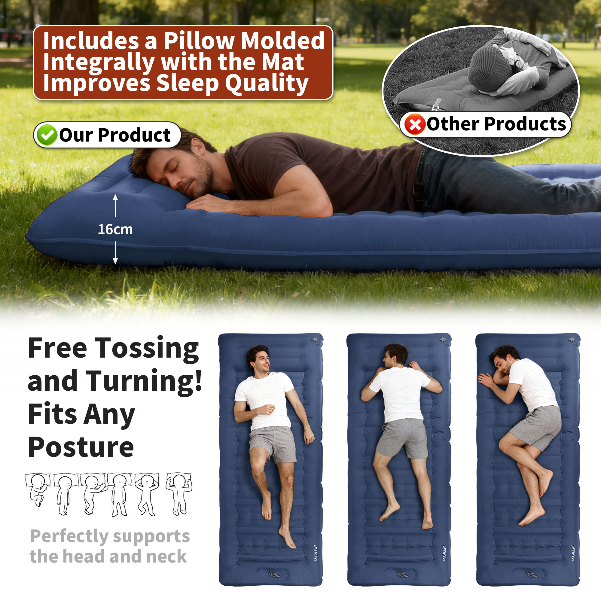 MAPLEAF 12cm Air Mattress Camp - Outdoor Camping Quilt 리뷰 및 가격